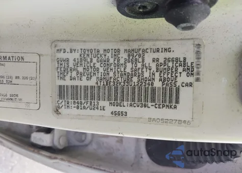 2003 Toyota Camry Le from USA, damaged, VIN 4T1BE32K33U122340